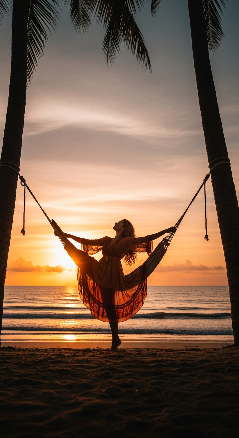 Боковой шпагат в гамаке